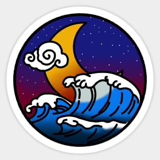 Stormy moon Sticker